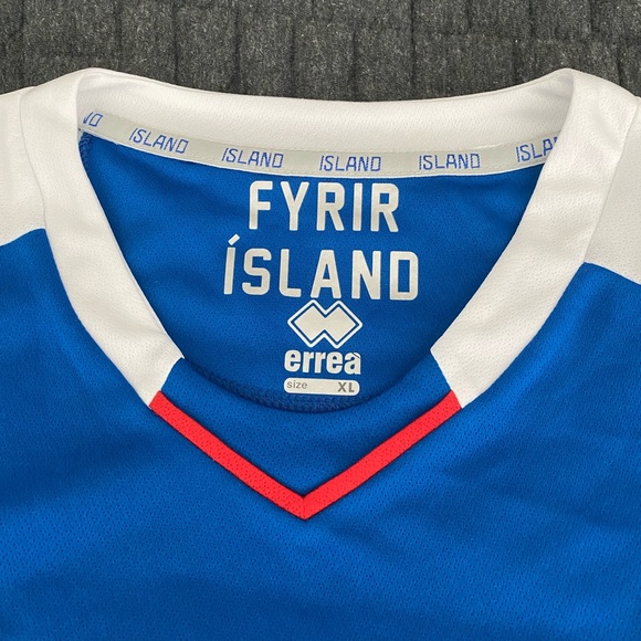 2018/19 Iceland Home Erreà Blue and Red Soccer Jersey - Picture 1 of 7